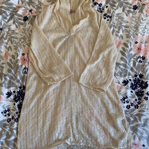 Calypso beaded hooded beach cover up